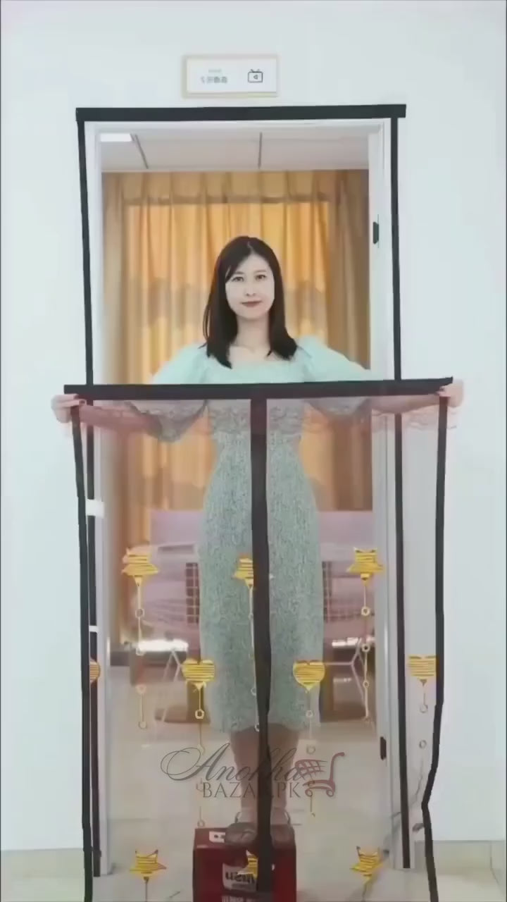 (Free Deliverey) Mosquito Door Net Mesh Screen – Magnetic Hands Free Closer
